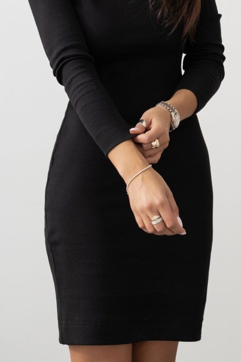 Czarna sukienka w prążek NOLIA