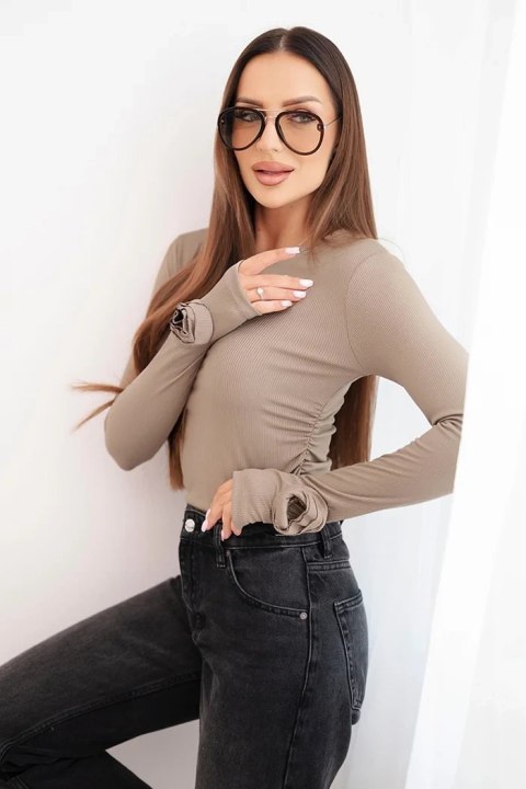 Bluzka prążek z różą LILA