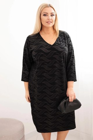 Sukienka damska z żorżety Plus Size z dekoltem V czarna