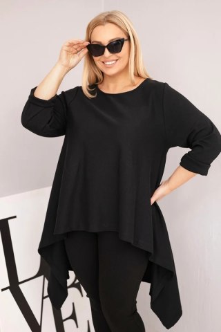 Tunika damska Plus Size bawełniana o asymetrycznym kroju czarna